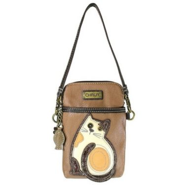 Chala Convertible Crossbody Phone Bag - Fat Cat Design, Adjustable Strap, Padded Cellphone Handbag Purse