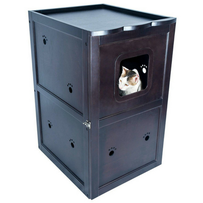 Cat Walk Double Door Litter Box Enclosure or Privacy Pet House 